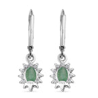 D'Joy Socoto Smaragd, Weißer Zirkon Ohrringe 925 Silber rhodiniert ca. 1.45 ct