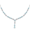 D'Joy Blauer Zirkon Halskette ca. 45 cm 925 Silber rhodiniert ca. 10,54 ct.