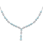 D'Joy Blauer Zirkon Halskette ca. 45 cm 925 Silber rhodiniert ca. 10,54 ct.