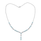 D'Joy Blauer Zirkon Halskette ca. 45 cm 925 Silber rhodiniert ca. 10,54 ct.
