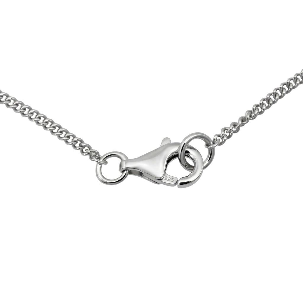 D'Joy Blauer Zirkon Halskette ca. 45 cm 925 Silber rhodiniert ca. 10,54 ct.