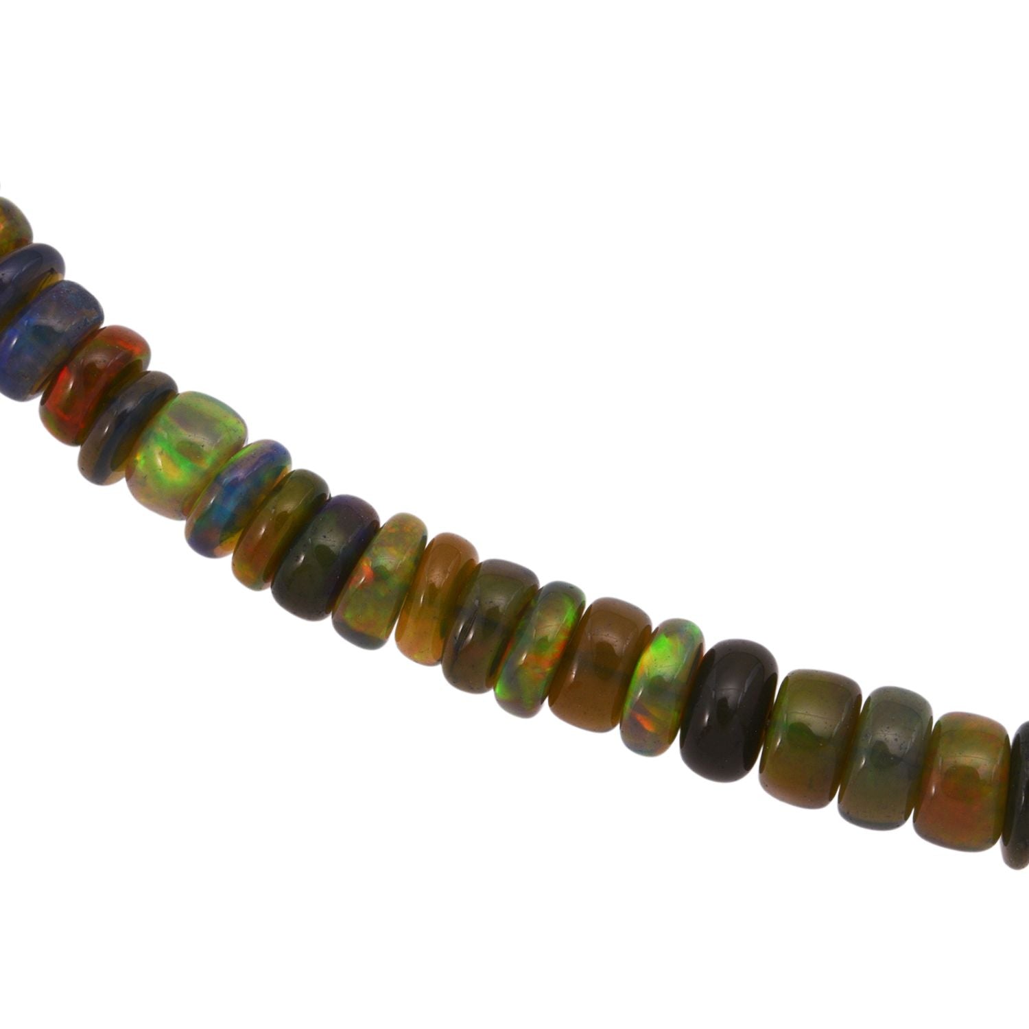 Schwarze Opal Halskette, 45cm 925 Silber rhodiniert - 45 ct.