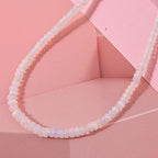 Natürlicher, äthiopischer Welo Opal Halskette ca. 45 cm 925 Silber rhodiniert ca. 50.00 ct