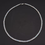Natürlicher, äthiopischer Welo Opal Halskette ca. 45 cm 925 Silber rhodiniert ca. 50.00 ct
