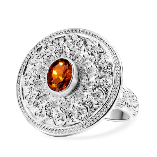 D'Joy Royal Bali Kechak-Tanz AA Hessonit Granat Ring 925 Silber (Größe 16.00) ca. 1.50 ct