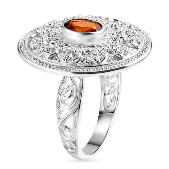 D'Joy Royal Bali Kechak-Tanz AA Hessonit Granat Ring 925 Silber (Größe 16.00) ca. 1.50 ct