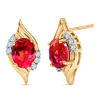 D'Joy Sunset Quarz Triplette, Weißer Zirkon Ohrringe 925 Silber 750 Gelb Vergoldet ca. 3.29 ct