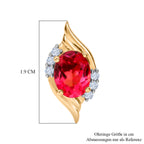 D'Joy Sunset Quarz Triplette, Weißer Zirkon Ohrringe 925 Silber 750 Gelb Vergoldet ca. 3.29 ct