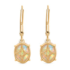 D'Joy AA Natürlicher, äthiopischer Welo Opal Ohrringe 925 Silber 750 Gelbgold Vermeil ca. 3.03 ct