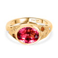 EVER TRUE Sonne und Himmel Sunset Quarz Triplette, Salamanca Feueropal Ring Nickelfreies Messing (Größe 19.00) ca. 2.95 ct