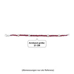 Afrikanischer Rubin (Fissure gefüllt), Süßwasser Perle (2-3 mm) Armband ca. 20 cm 925 Silber rhodiniert