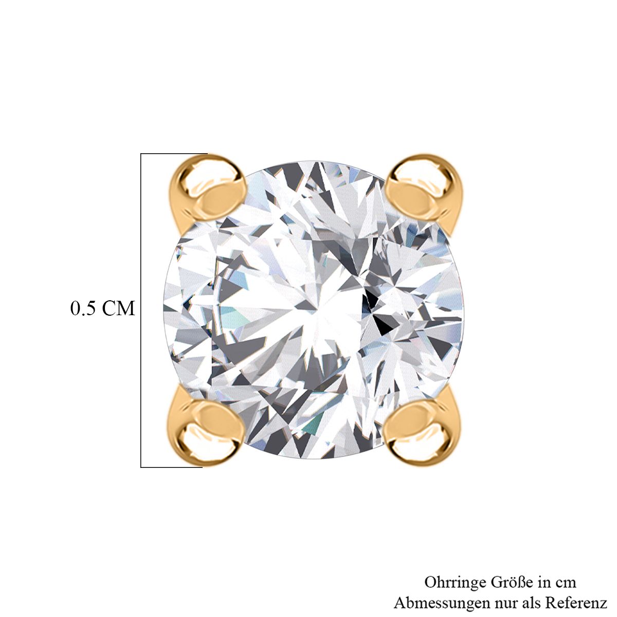 LUXURIANT DIAMOND - Lab Grown Diamant SI-GH Ohrringe 925 Silber 750 Gelbgold Vermeil ca. 0,50 ct.