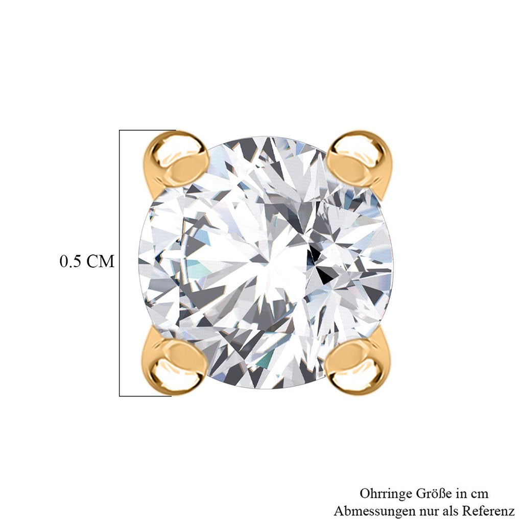LUXURIANT DIAMOND - Lab Grown Diamant SI-GH Ohrringe 925 Silber 750 Gelbgold Vermeil ca. 0,50 ct.