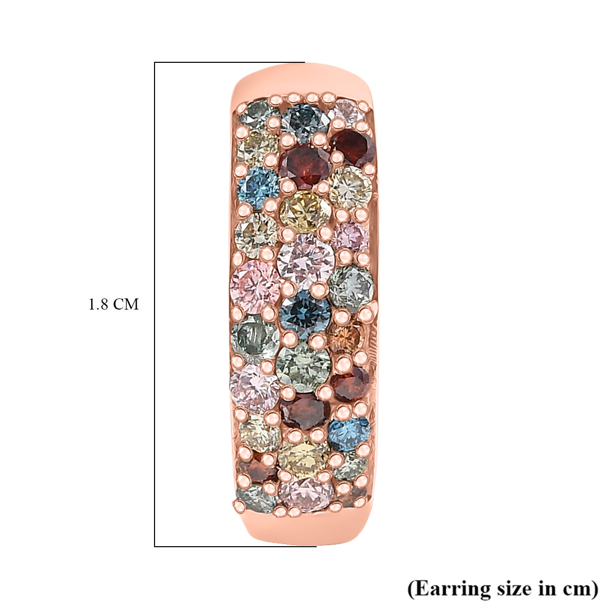 LUXURIANT DIAMOND - Lab Grown Mehrfarbig Diamant SI, Lab Grown Gelb Diamant Ohrringe, SGL zertifiziert, 925 Silber 750 Roségold Vermeil ca. 1.50 ct