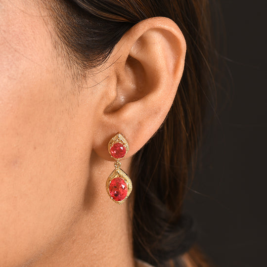 EVER TRUE Sunset Quarz Triplette Ohrringe Nickelfreies Messing ca. 6,22 ct.