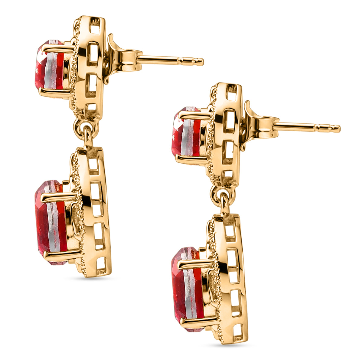 EVER TRUE Sunset Quarz Triplette Ohrringe Nickelfreies Messing ca. 6,22 ct.