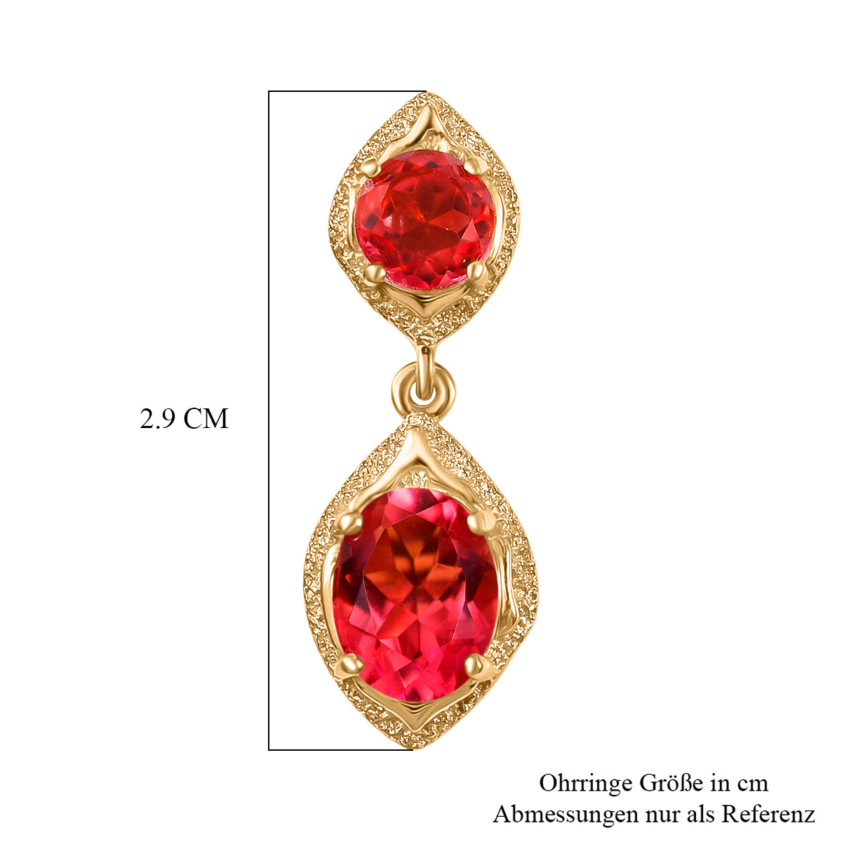 EVER TRUE Sunset Quarz Triplette Ohrringe Nickelfreies Messing ca. 6,22 ct.
