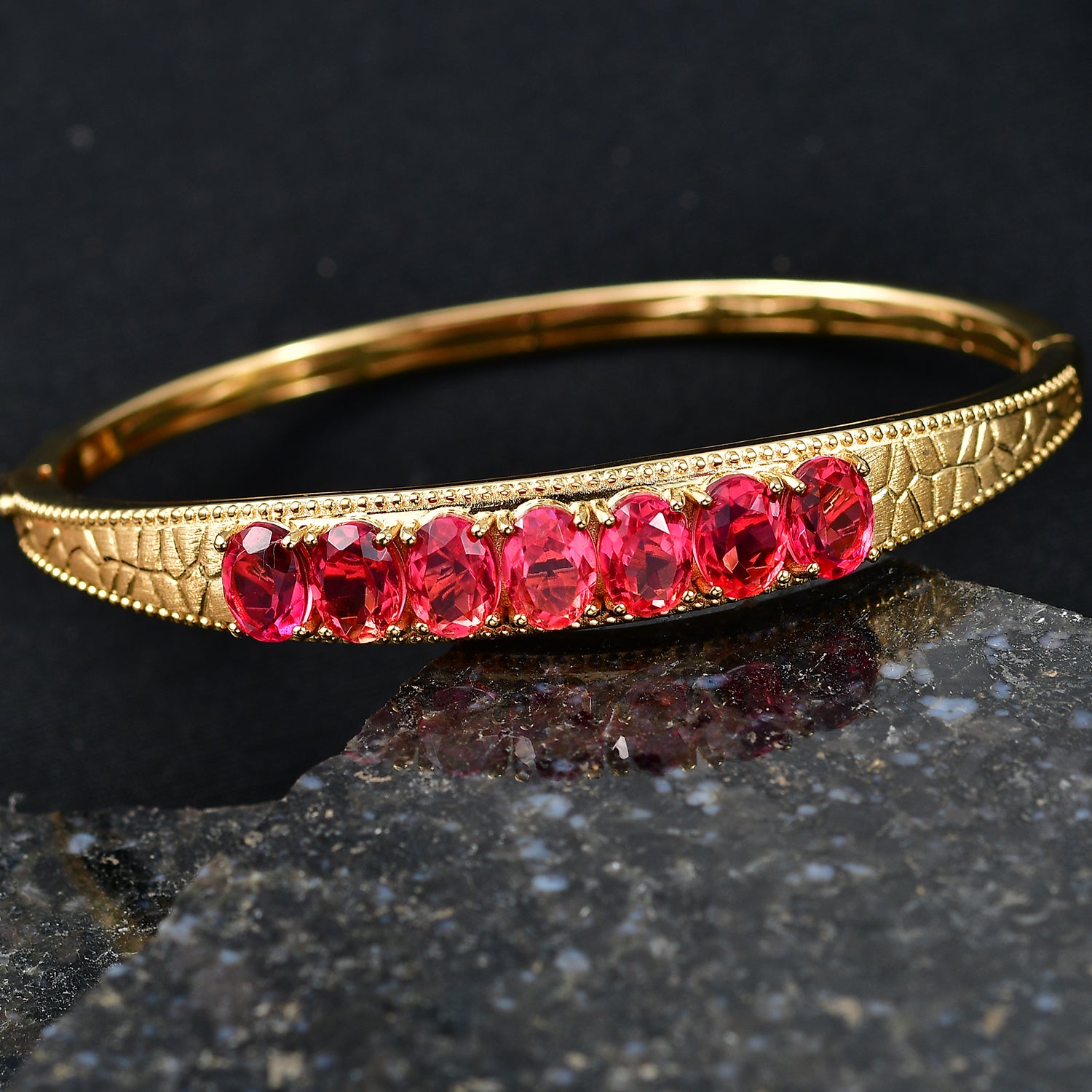 EVER TRUE Sunset Quarz Triplette Armreif ca. 19 cm Nickelfreies Messing ca. 10,48 ct.