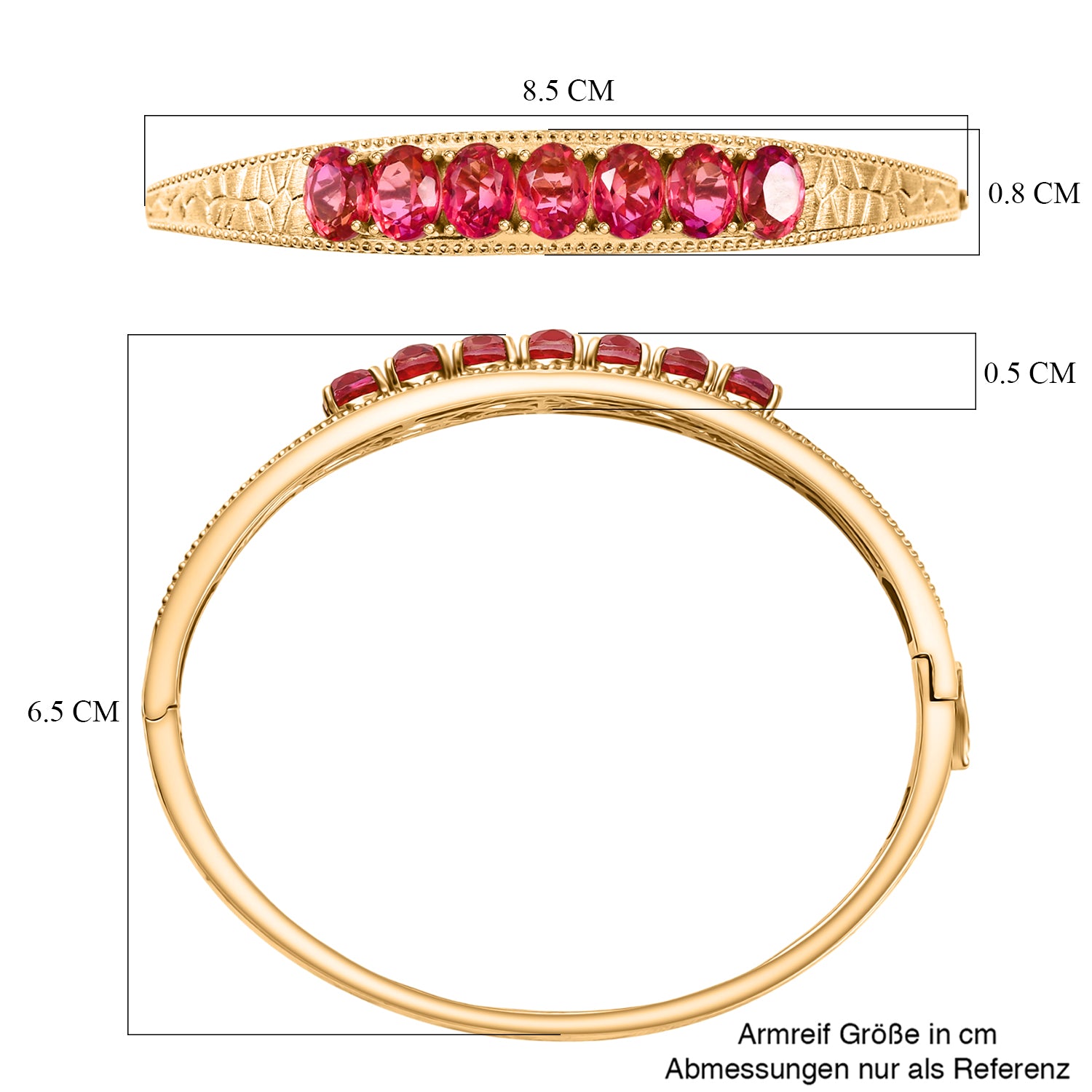 EVER TRUE Sunset Quarz Triplette Armreif ca. 19 cm Nickelfreies Messing ca. 10,48 ct.