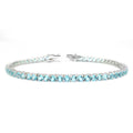 Aqua Zirkonia Armband ca. 19 cm Nickelfreies Messing