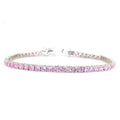 Rosa Zirkonia Armband ca. 19 cm Nickelfreies Messing