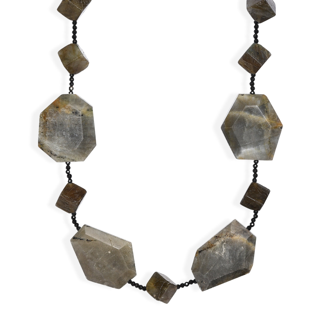 EVER TRUE Labradorit, Schwarzer Spinell Halskette ca. 45 cm Nickelfreies Messing ca. 360.00 ct