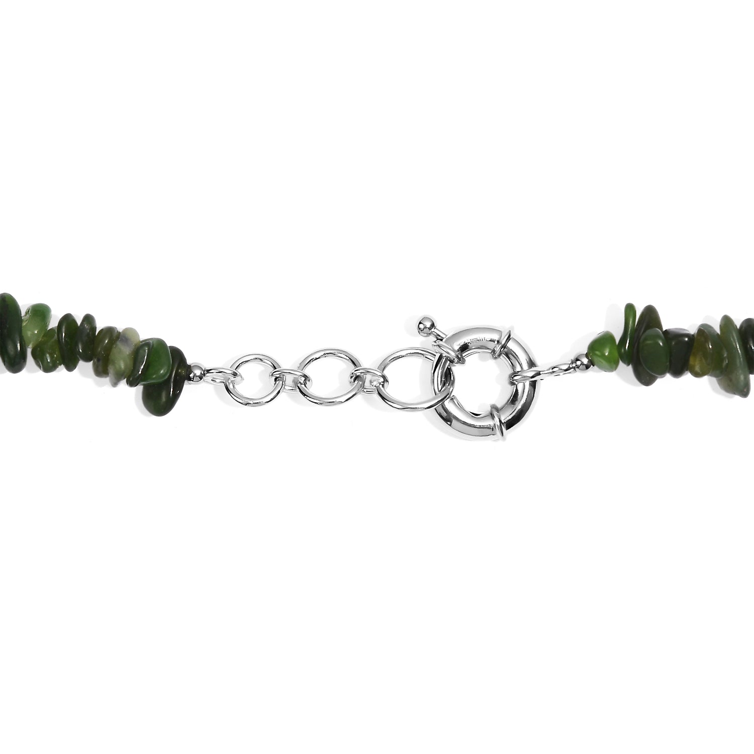 EVER TRUE Rubin Zoisite, Nephrit Halskette ca. 45 cm Nickelfreies Messing ca. 485.00 ct