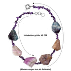 EVER TRUE Mehrfarbiger Fluorit Halskette ca. 45 cm Nickelfreies Messing ca. 275.00 ct