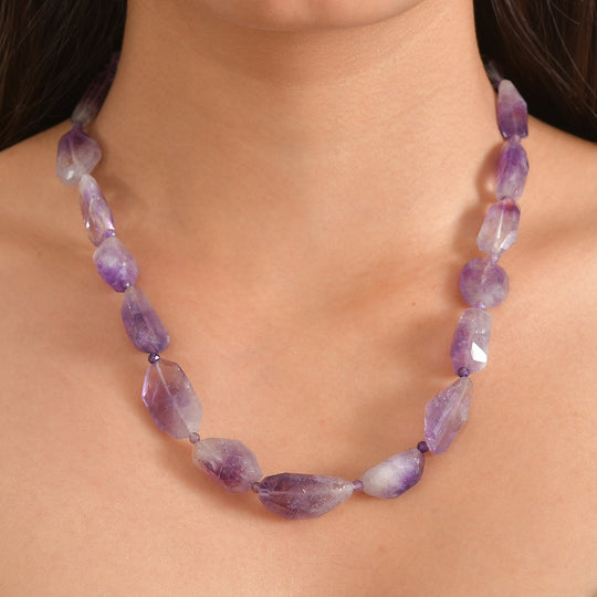 EVER TRUE Amethyst Halskette ca. 45 cm Nickelfreies Messing ca. 320.00 ct