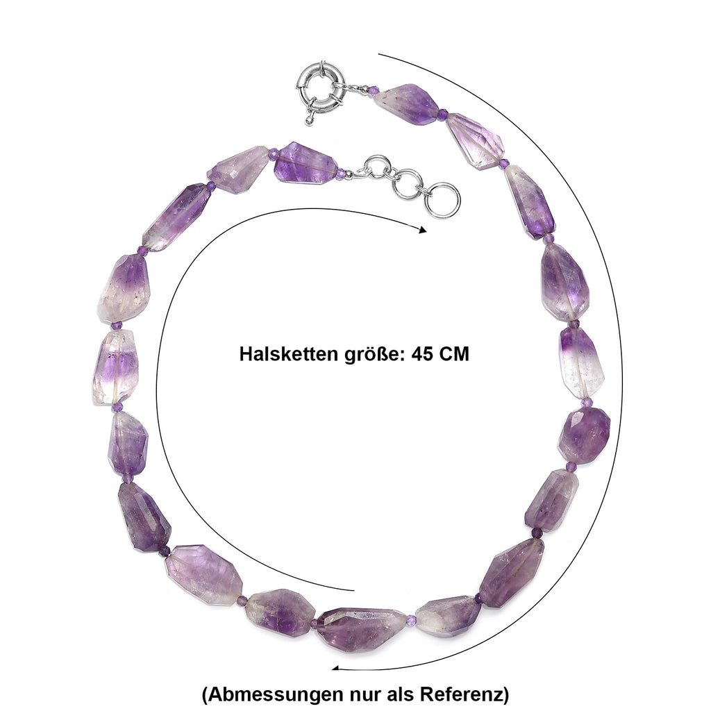 EVER TRUE Amethyst Halskette ca. 45 cm Nickelfreies Messing ca. 320,00 ct.