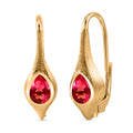 D'Joy Sunset Quarz Triplette Ohrringe 925 Silber 750 Gelb Vergoldet ca. 1,85 ct.
