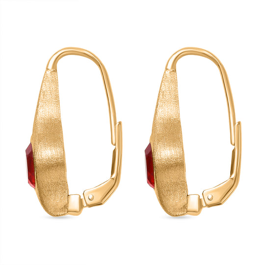 D'Joy Sunset Quarz Triplette Ohrringe 925 Silber 750 Gelb Vergoldet ca. 1,85 ct.