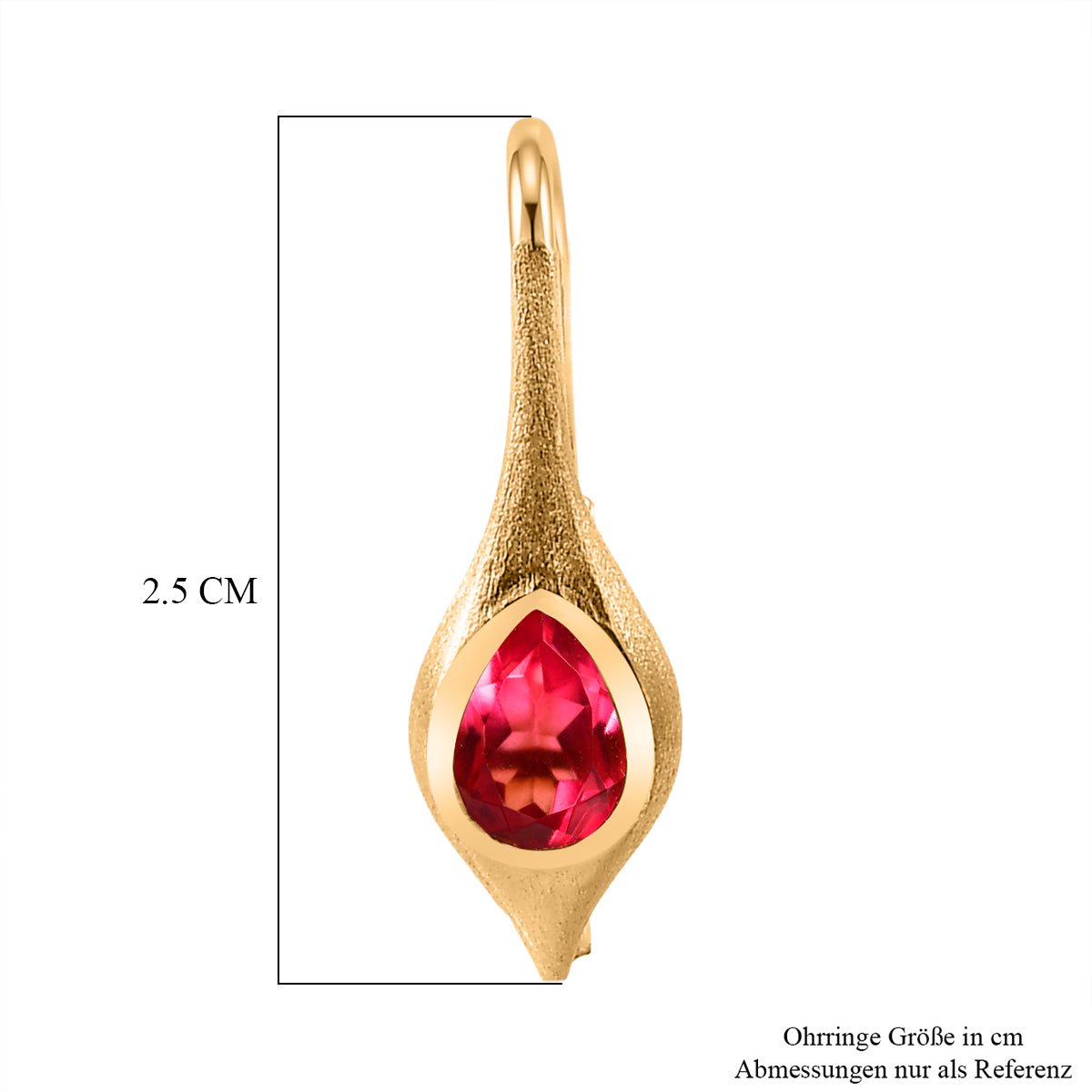 D'Joy Sunset Quarz Triplette Ohrringe 925 Silber 750 Gelb Vergoldet ca. 1,85 ct.