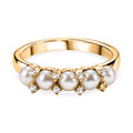 EVER TRUE Süßwasser Perle (4 mm), Weißer Zirkon Ring Nickelfreies Messing (Größe 18.00)