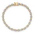 D'Joy Diamant 19cm Armband, 925 Silber 750 Gelbgold Vermeil - 0,25 ct.