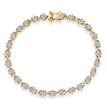 D'Joy Diamant 19cm Armband, 925 Silber 750 Gelbgold Vermeil - 0,25 ct.
