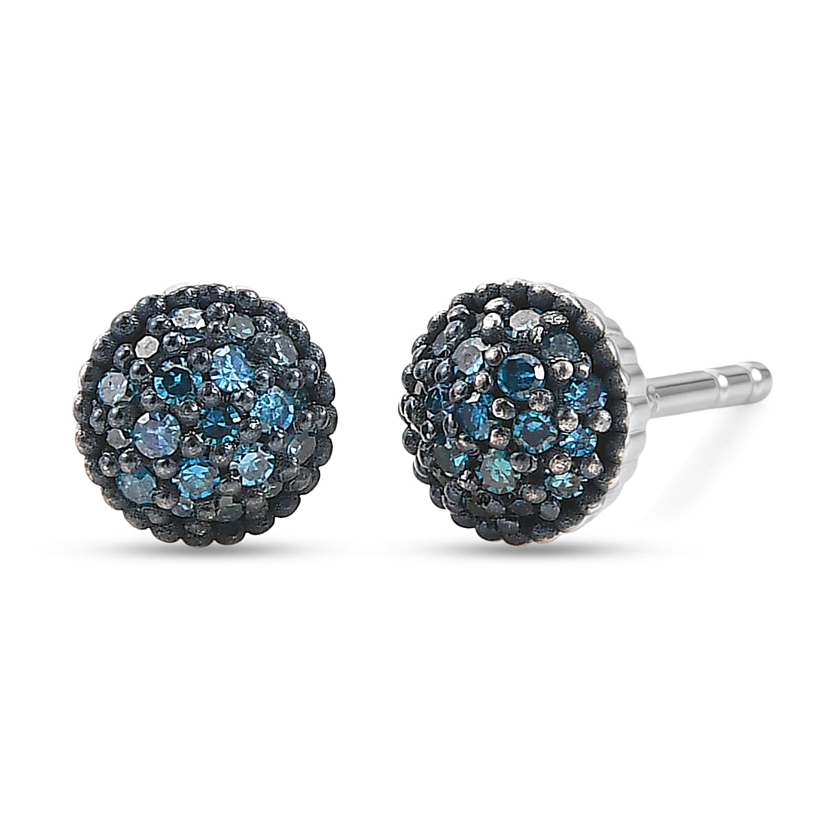 CULLINAN MINE - Blauer Diamant Ohrringe Nickelfreies Messing ca. 0.18 ct