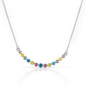 LUXURIANT DIAMOND - Lab Grown Blauer Diamant SI, Lab Grown Rosa Diamant Halskette ca. 50 cm 925 Silber Rhodiniert (10-15 Werktage Lieferzeit) ca. 1.00 ct