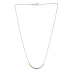 LUXURIANT DIAMOND - Lab Grown Blauer Diamant SI, Lab Grown Rosa Diamant Halskette ca. 50 cm 925 Silber Rhodiniert (10-15 Werktage Lieferzeit) ca. 1.00 ct
