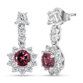 D'Joy AA Rubellit, Moissanit Ohrringe 925 Silber Rhodiniert ca. 2,92 ct.