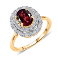 LUXURIANT DIAMOND - AAA Rubellit, Lab Grown Diamant Ring 417 Gold (Größe 16.50) ca. 2,40 ct