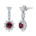 D'Joy AA Rubellit, Moissanit Ohrringe 925 Silber Rhodiniert ca. 2,72 ct.