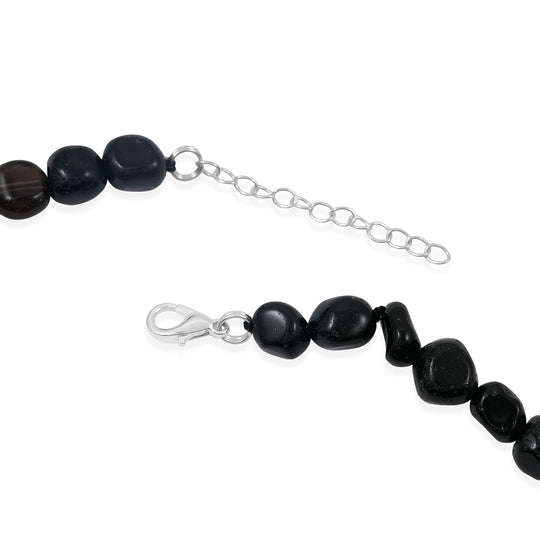 Glasachat Halskette 46 cm Reine Legierung ca. 37.84 ct