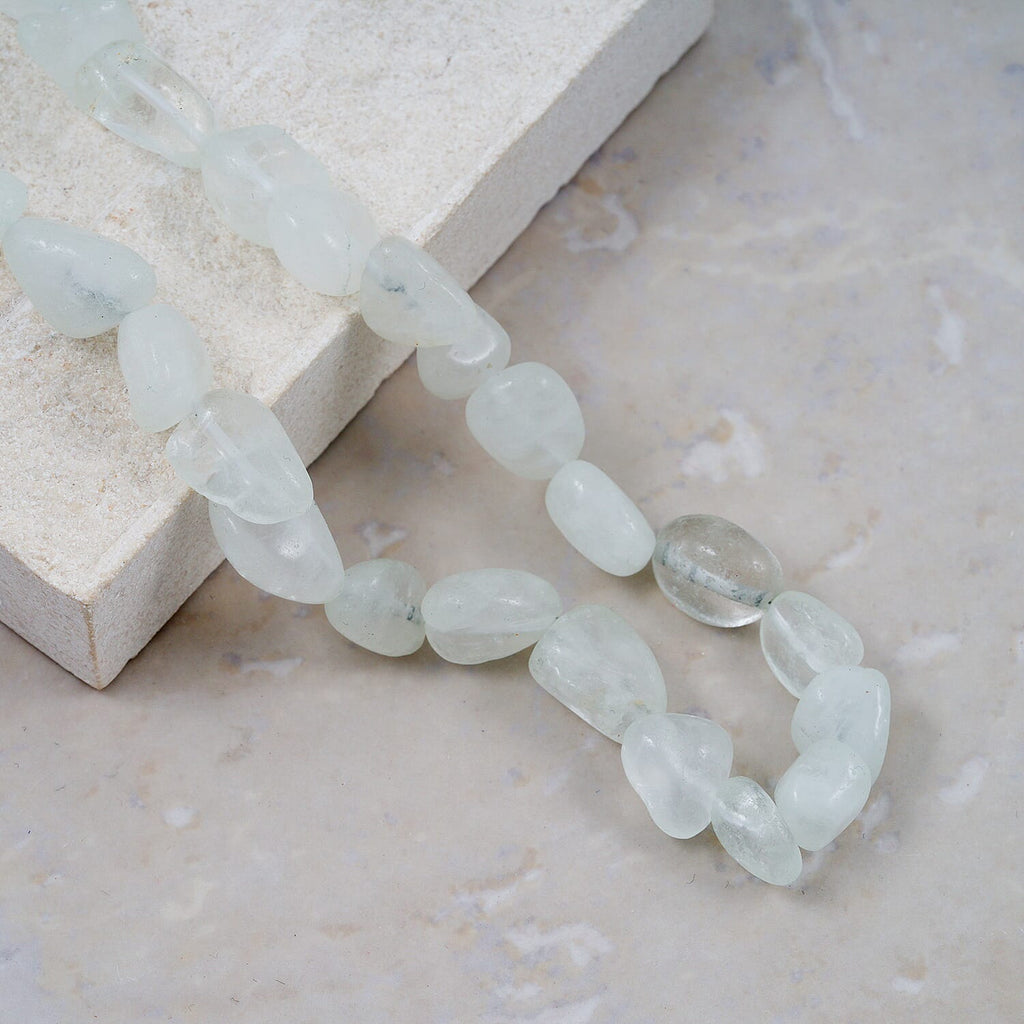 Weißer Quarz Halskette 16 cm Reine Legierung ca. 51.30 ct