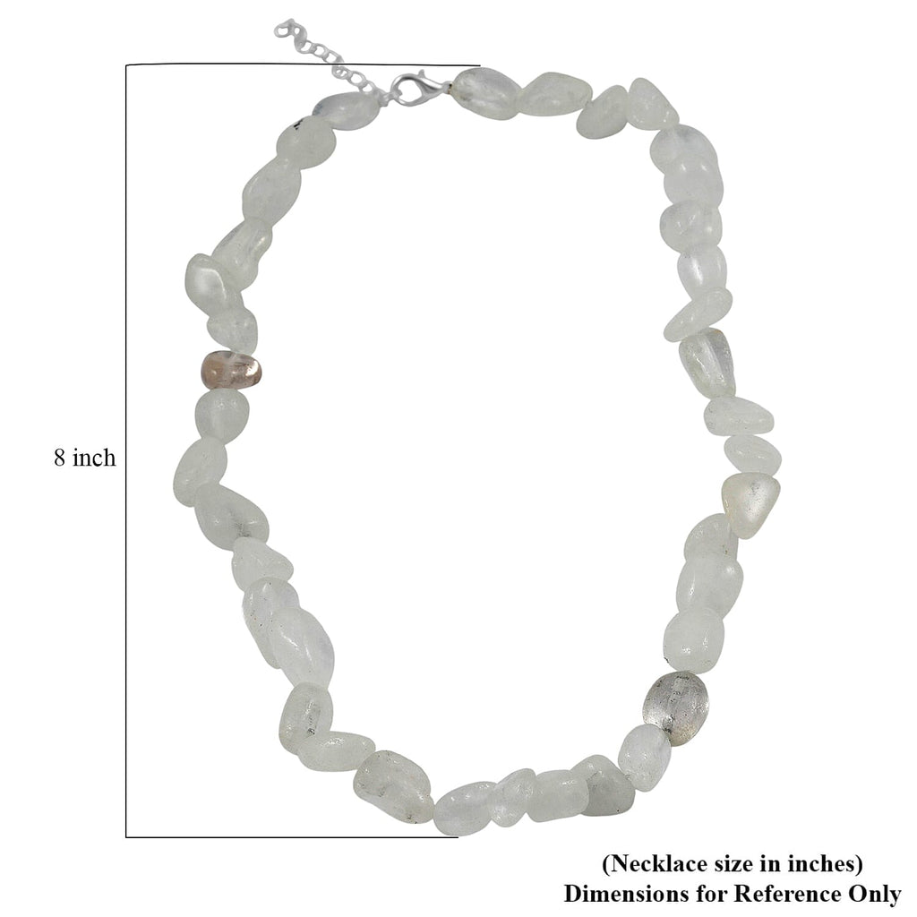 Weißer Quarz Halskette 16 cm Reine Legierung ca. 51.30 ct