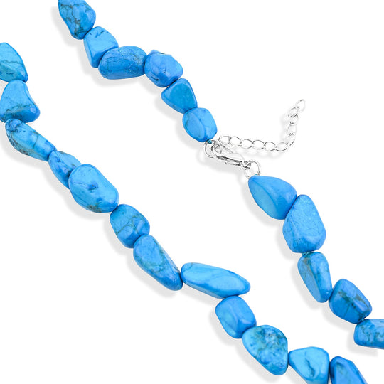 Blauer Howlit Halskette 46 cm Reine Legierung ca. 50.80 ct