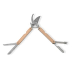 Stainless+wooden knives,with saw and fork and hook