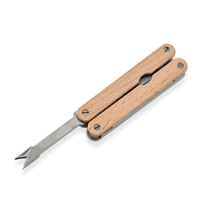 Stainless+wooden knives,with saw and fork and hook