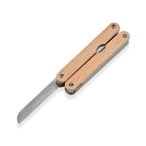 Stainless+wooden knives,with saw and fork and hook