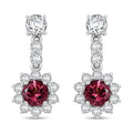 D'Joy AA Rubellit, Moissanit Ohrringe 925 Silber Rhodiniert ca. 2,92 ct.